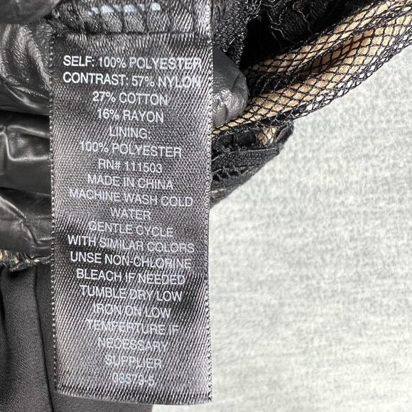 Worthington Womens S Black Lace Bodice Cap Sleeve Wide Leg Jumpsuit Stretchy - Picture 15 of 16